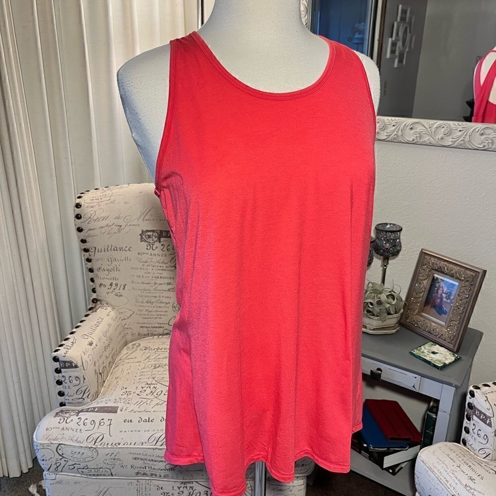 NWOT Athleta Open Back Draped Tank Top Coral Red Sleeveless Women’s - Picture 2 of 8